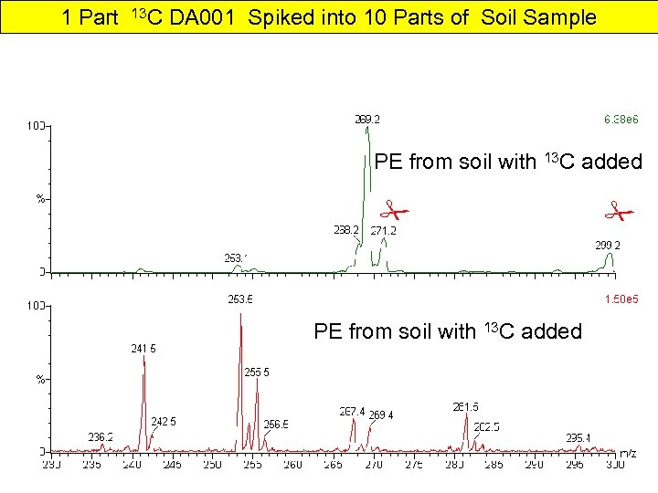 1 Part 13 C DA 001 Spiked into 10 Parts of Soil Sample PE