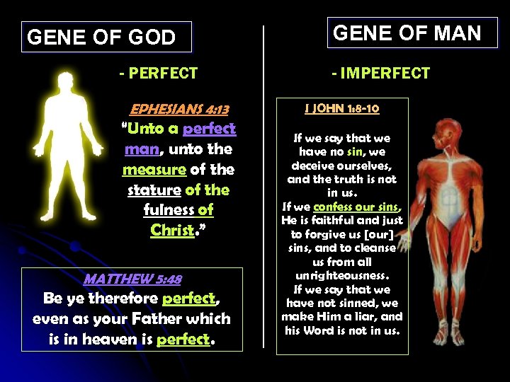 GENE OF GOD - PERFECT EPHESIANS 4: 13 “Unto a perfect man, unto the