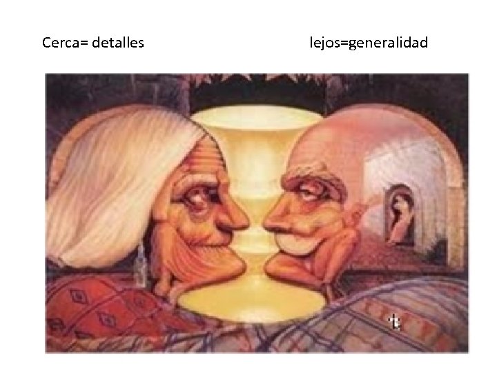 Cerca= detalles lejos=generalidad 