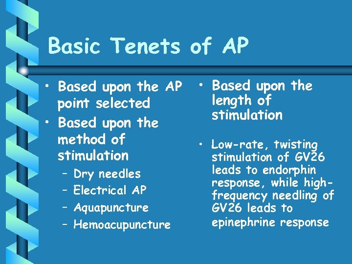 Basic Tenets of AP • Based upon the AP point selected • Based upon