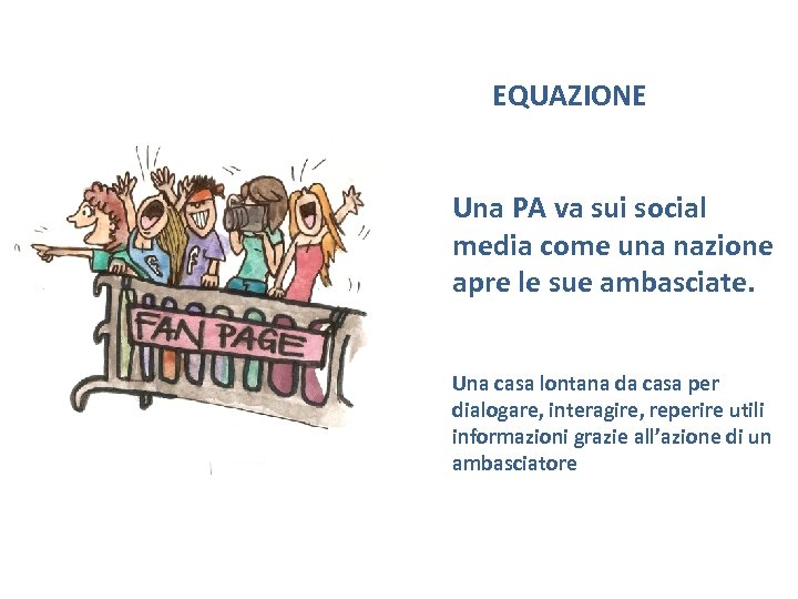 EQUAZIONE Una PA va sui social media come una nazione apre le sue ambasciate.