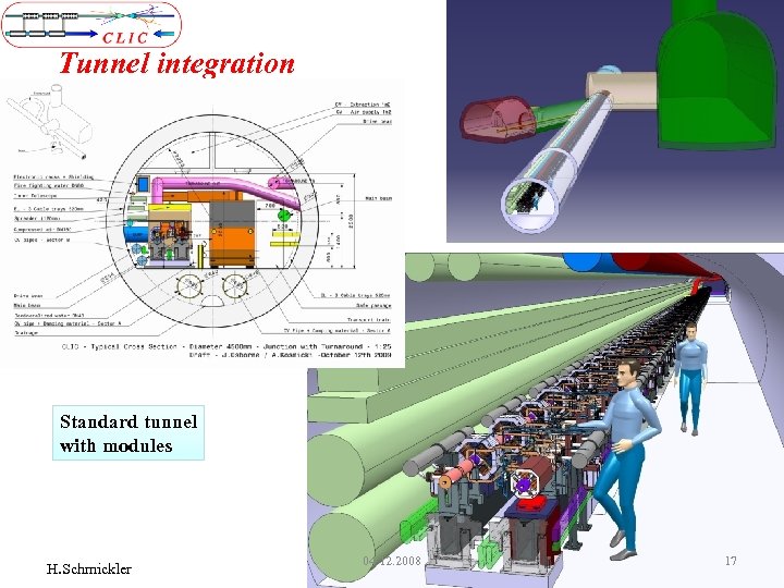 Tunnel integration DB turn-around DB dump UTRA cavern Standard tunnel with modules H. Schmickler