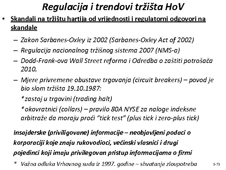 Regulacija i trendovi tržišta Ho. V • Skandali na tržištu hartija od vrijednosti i