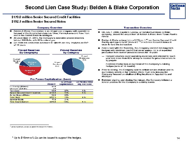 Second Lien Case Study: Belden & Blake Corporation $170. 0 million Senior Secured Credit