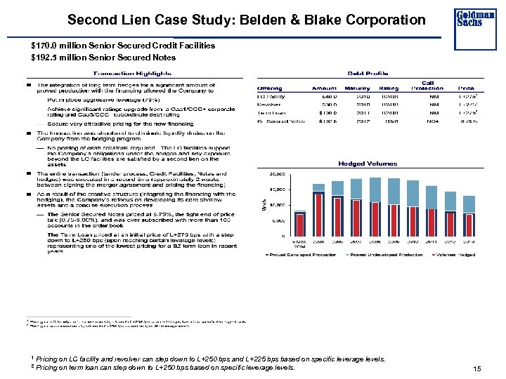 Second Lien Case Study: Belden & Blake Corporation $170. 0 million Senior Secured Credit