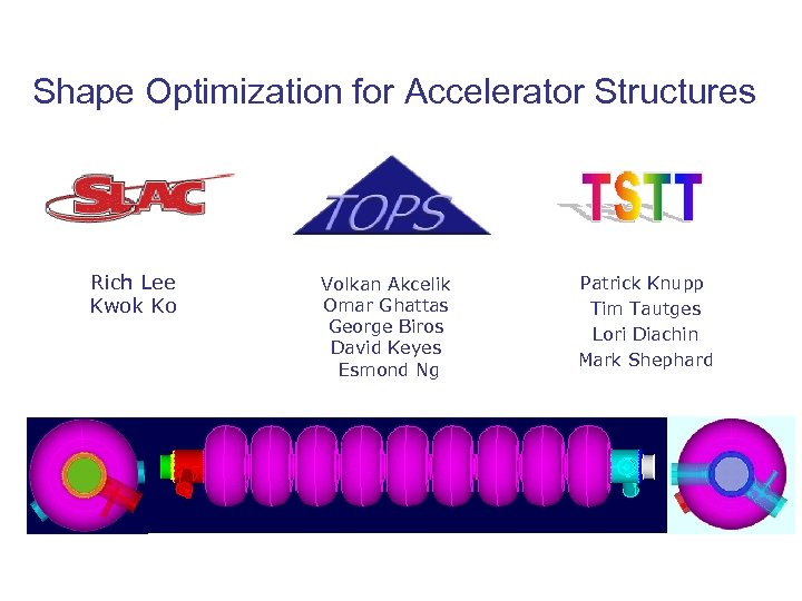 Shape Optimization for Accelerator Structures Rich Lee Kwok Ko Volkan Akcelik Omar Ghattas George