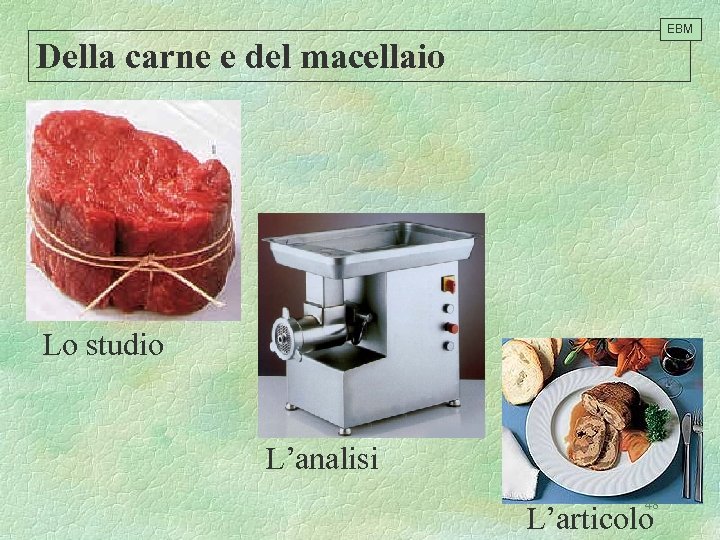 EBM Della carne e del macellaio Lo studio L’analisi 48 L’articolo 