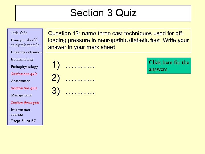 Section 3 Quiz Title slide How you should study this module Learning outcomes Epidemiology