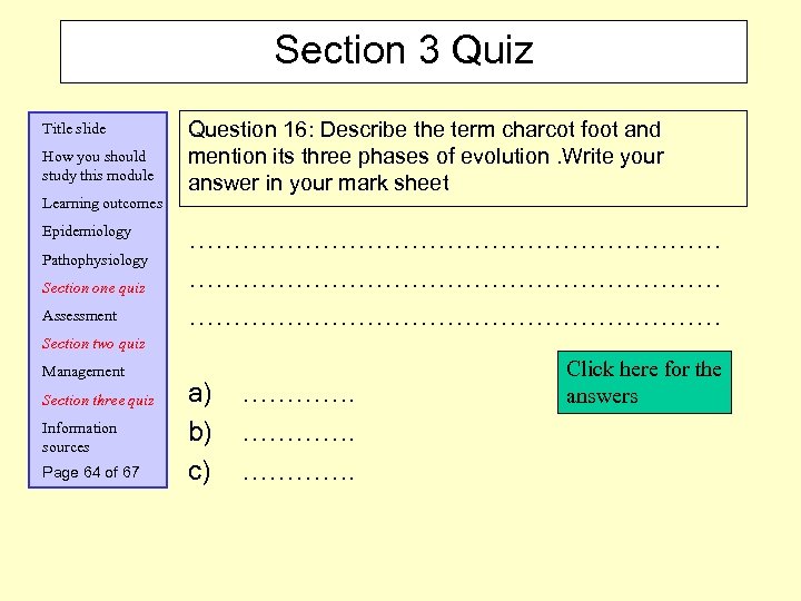 Section 3 Quiz Title slide How you should study this module Learning outcomes Epidemiology