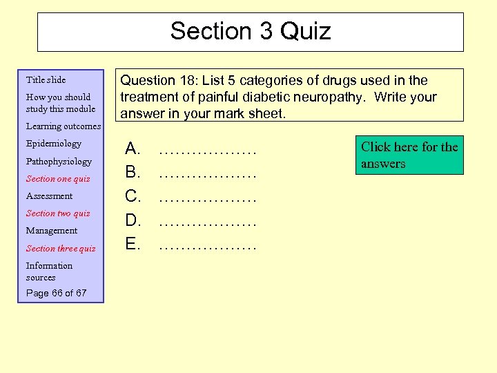 Section 3 Quiz Title slide How you should study this module Learning outcomes Epidemiology