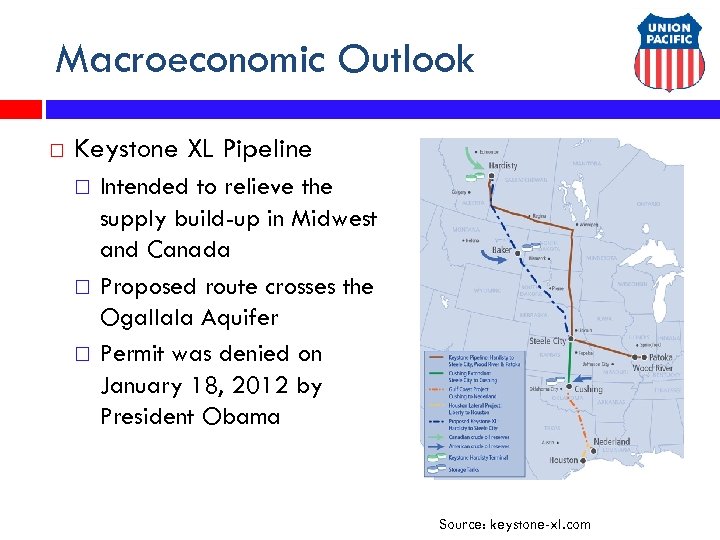 Macroeconomic Outlook Keystone XL Pipeline Intended to relieve the supply build-up in Midwest and