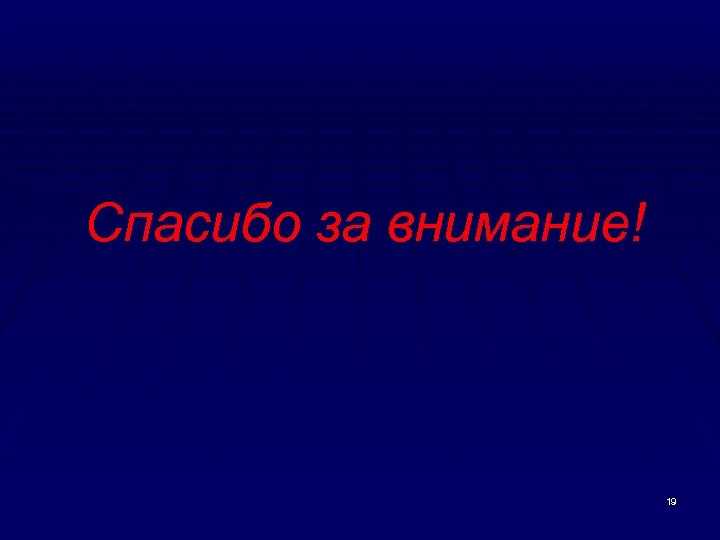 Спасибо за внимание! 19 