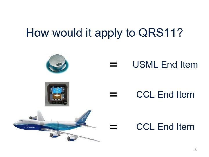 How would it apply to QRS 11? = USML End Item = CCL End