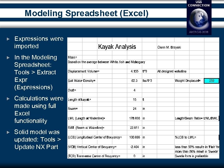 Modeling Spreadsheet (Excel) Expressions were imported In the Modeling Spreadsheet: Tools > Extract Expr