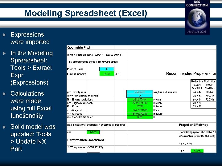 Modeling Spreadsheet (Excel) Expressions were imported In the Modeling Spreadsheet: Tools > Extract Expr