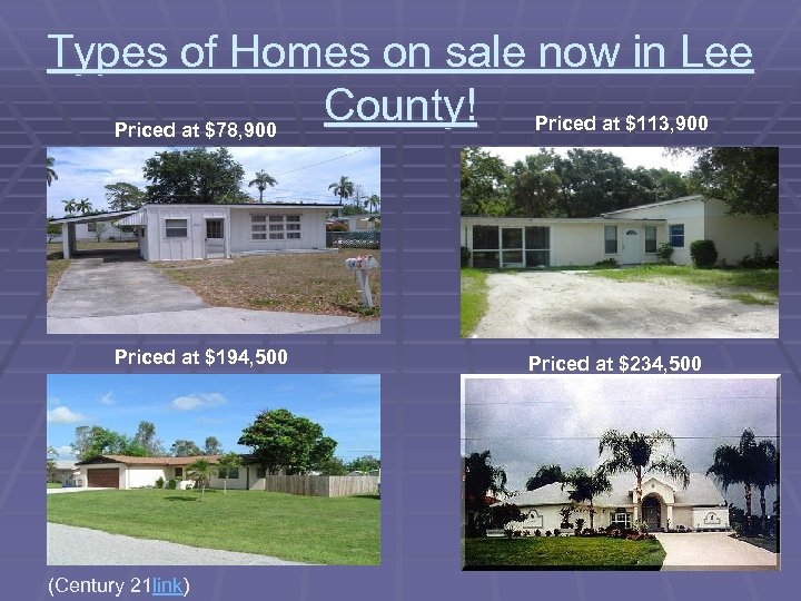 Types of Homes on sale now in Lee County! Priced at $113, 900 Priced