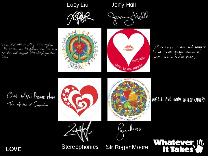Lucy Liu LOVE Stereophonics Jerry Hall Sir Roger Moore 