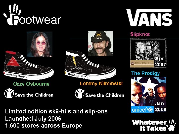 Footwear Slipknot Apr 2007 The Prodigy Ozzy Osbourne Lemmy Kilminster Limited edition sk 8