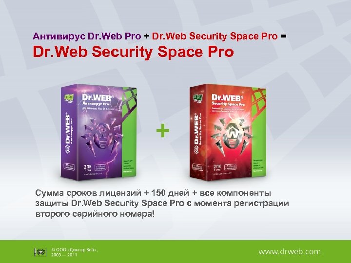 Антивирус Dr. Web Pro + Dr. Web Security Space Pro = Dr. Web Security