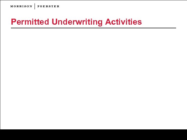 Permitted Underwriting Activities 