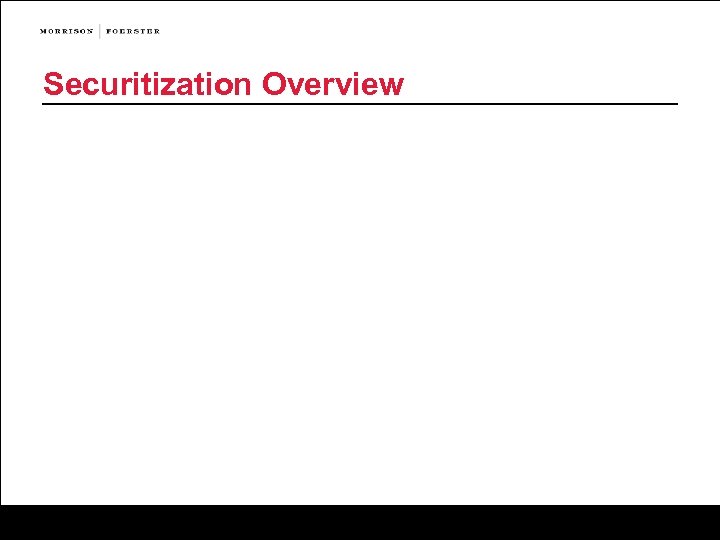 Securitization Overview 