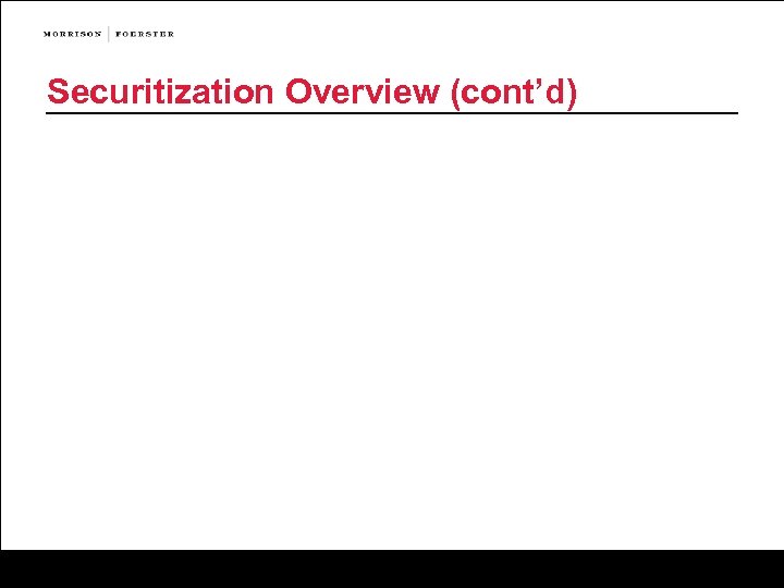 Securitization Overview (cont’d) 