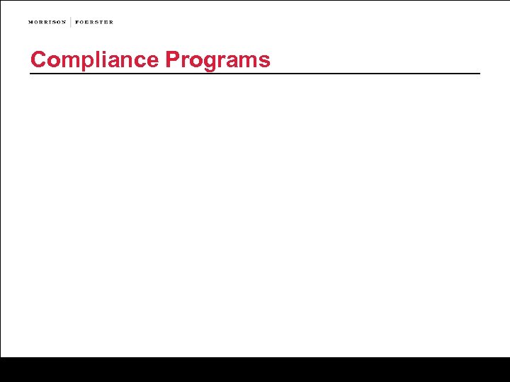 Compliance Programs 