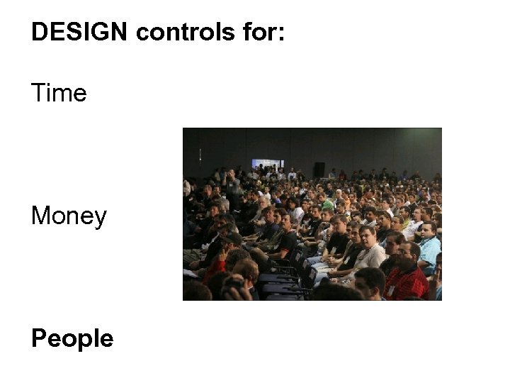 DESIGN controls for: Time Money People 