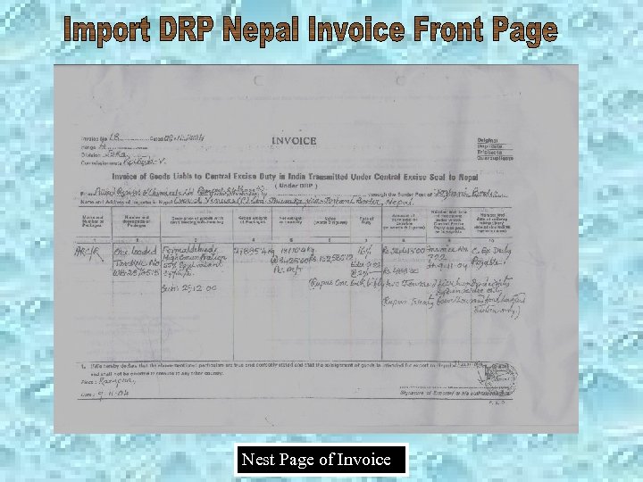 Nest Page of Invoice 