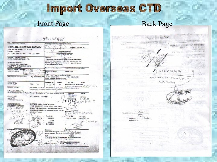 Front Page Back Page 