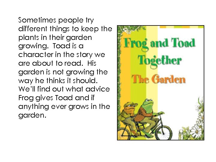 Sometimes people try different things to keep the plants in their garden growing. Toad