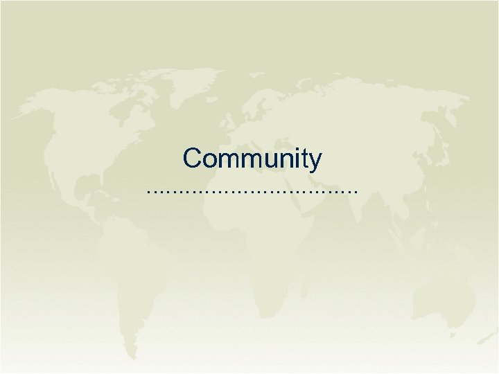 Community ……………… 