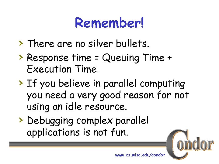 Remember! › There are no silver bullets. › Response time = Queuing Time +
