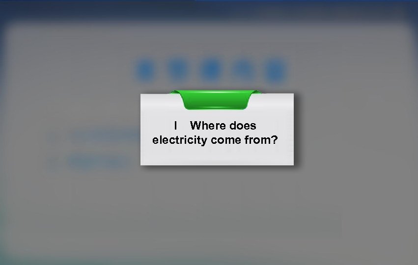 I Where does electricity come from? II What is power system? I Where does