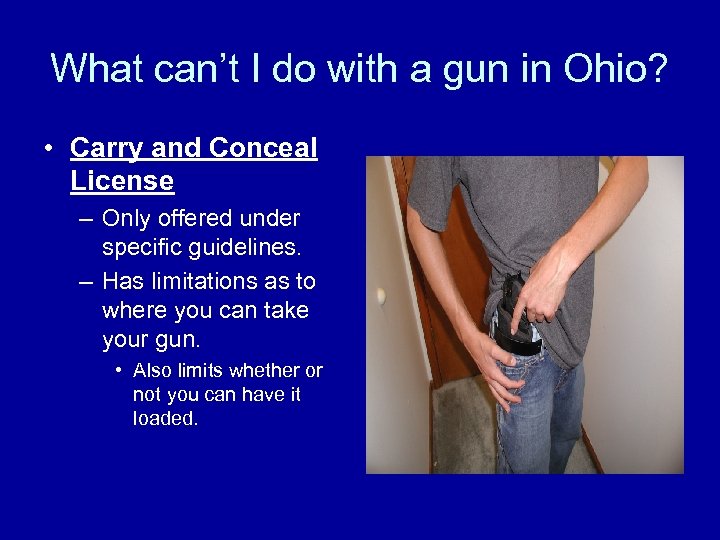 What can’t I do with a gun in Ohio? • Carry and Conceal License