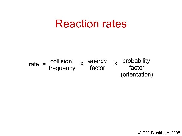 Reaction rates © E. V. Blackburn, 2005 