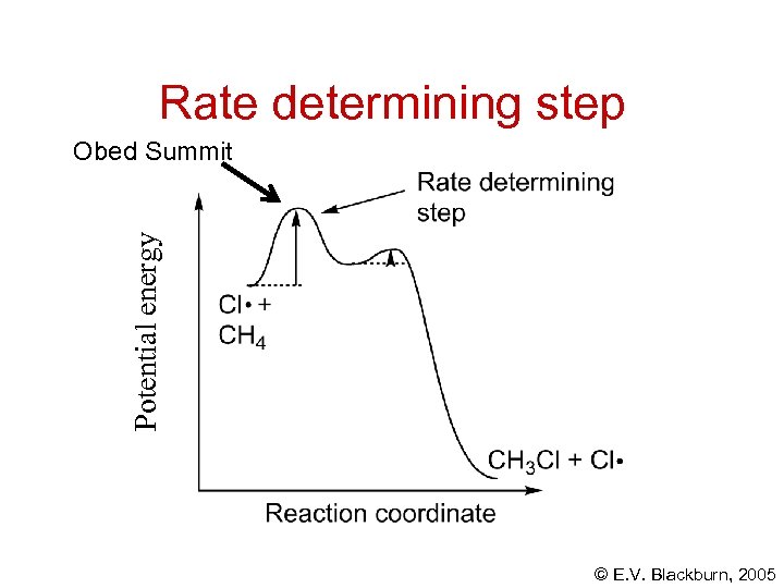 Rate determining step Potential energy Obed Summit © E. V. Blackburn, 2005 