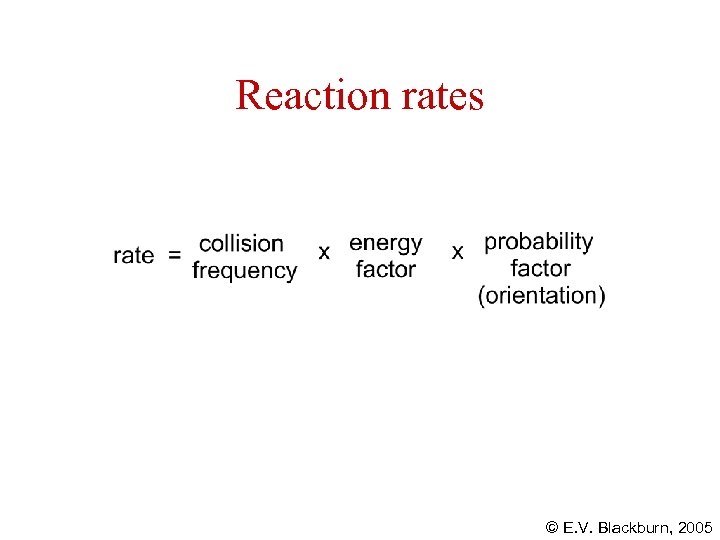 Reaction rates © E. V. Blackburn, 2005 