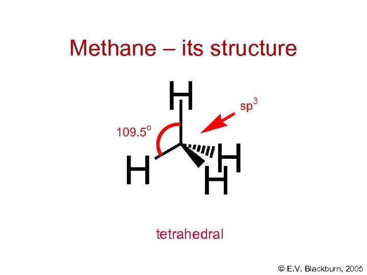 Methane – its structure tetrahedral © E. V. Blackburn, 2005 