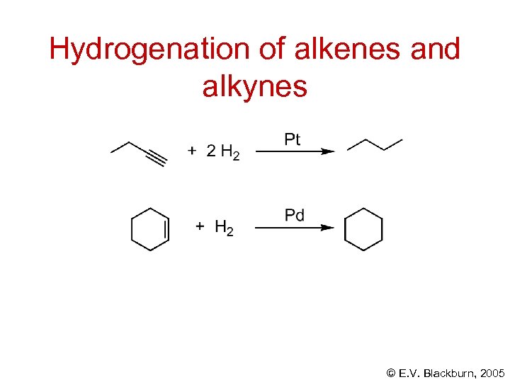 Hydrogenation of alkenes and alkynes © E. V. Blackburn, 2005 