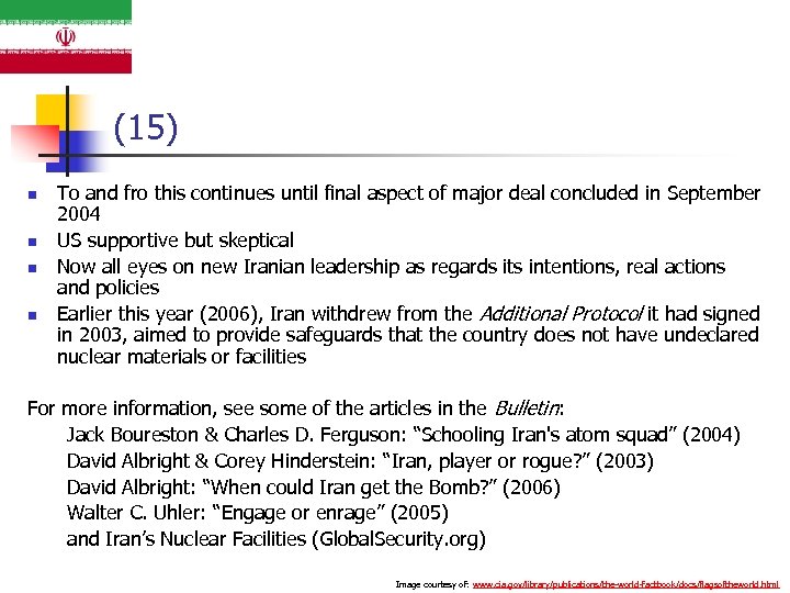 (15) n n To and fro this continues until final aspect of major deal