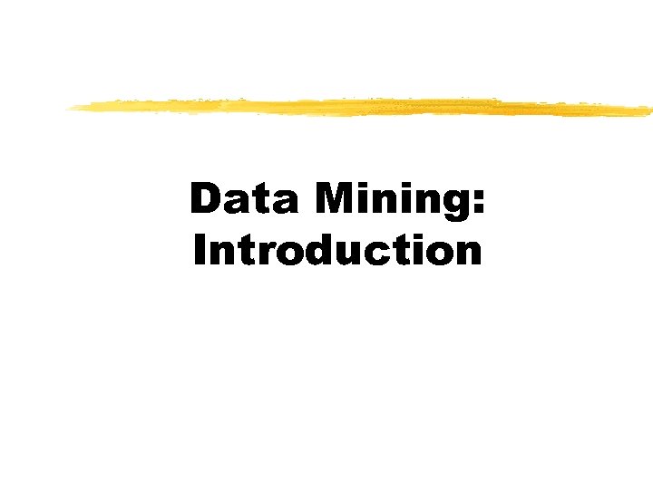 Data Mining: Introduction 