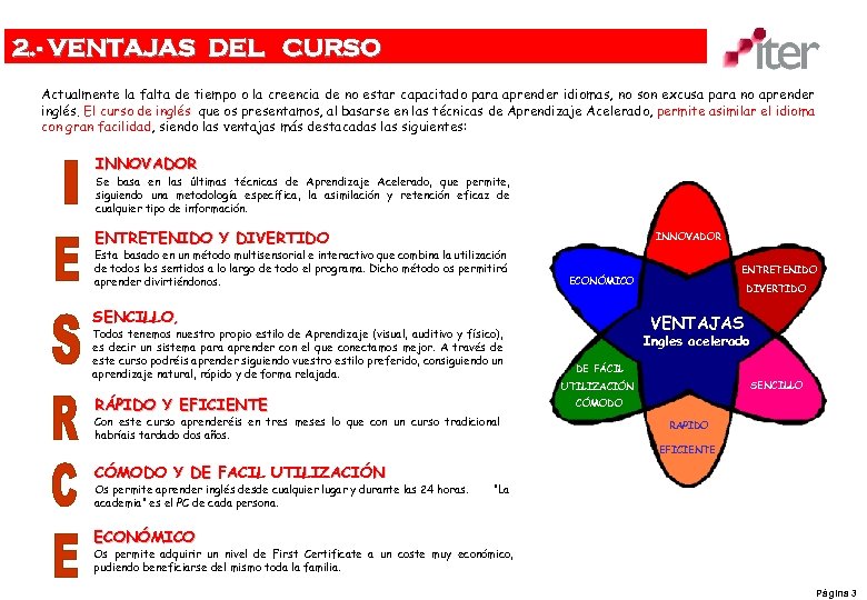 2. - VENTAJAS DEL CURSO Actualmente la falta de tiempo o la creencia de