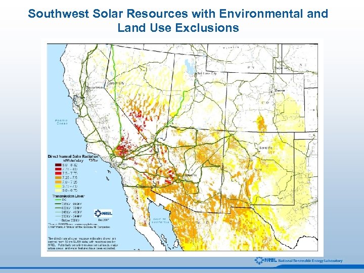 Southwest Solar Resources with Environmental and Land Use Exclusions 