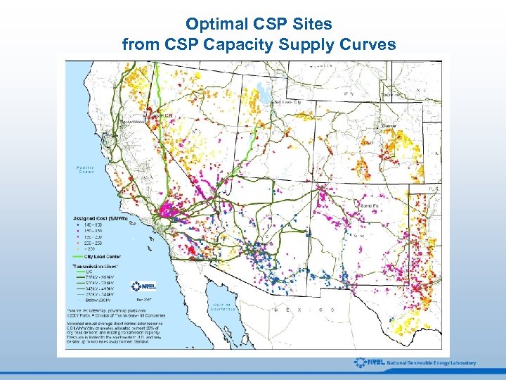 Optimal CSP Sites from CSP Capacity Supply Curves 