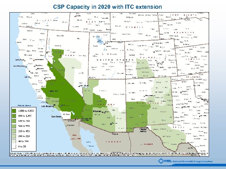 CSP Capacity in 2020 with ITC extension 