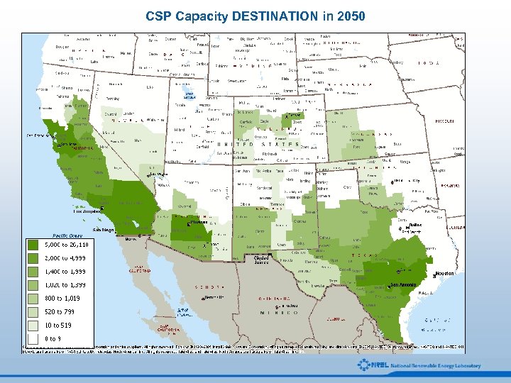 CSP Capacity DESTINATION in 2050 