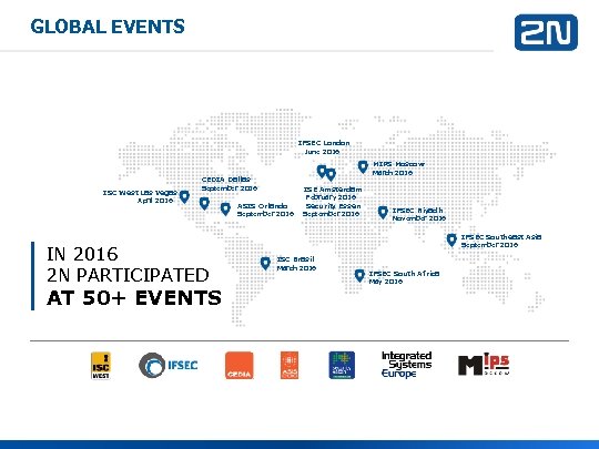 GLOBAL EVENTS IFSEC London June 2016 ISC West Las Vegas April 2016 MIPS Moscow