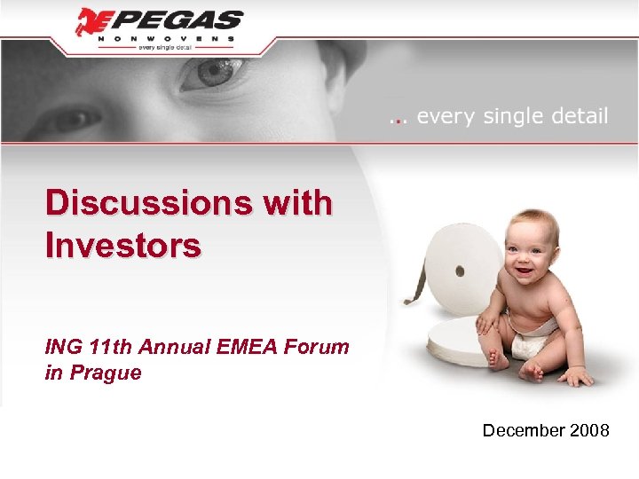 Discussions with Investors ING 11 th Annual EMEA Forum in Prague December 2008 