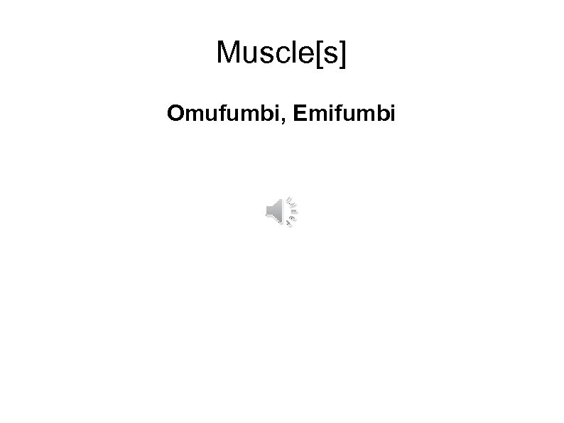 Muscle[s] Omufumbi, Emifumbi 